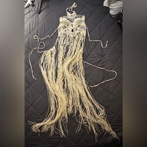 Bohemian Cream Macrame Tulum Bikini Cover Up